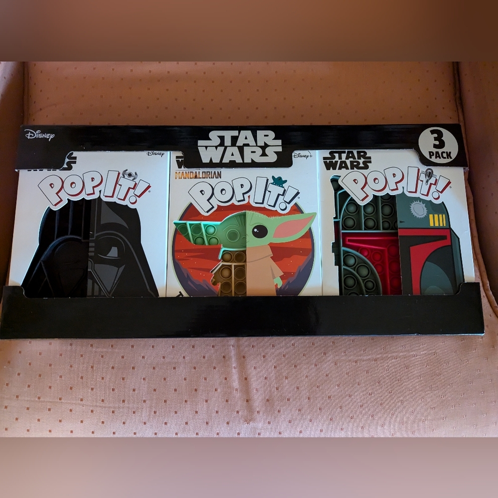 Disney Star Wars Pop It! 3-Pack - Black, Green, Red, Brown